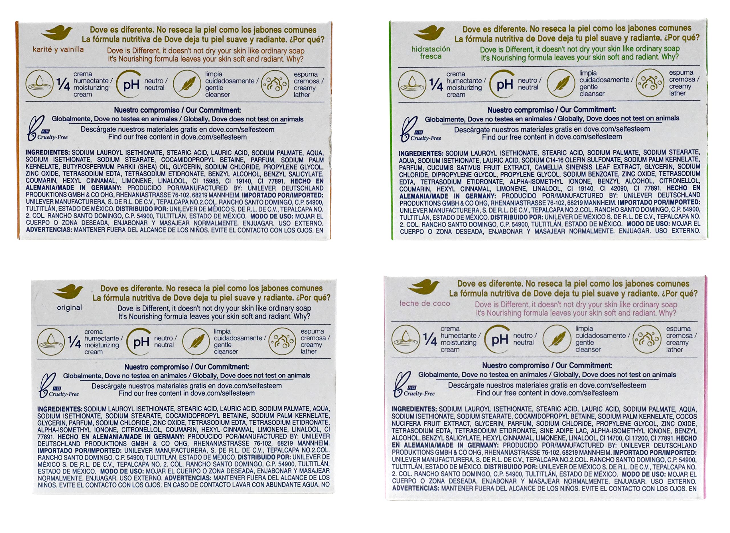 Dove, Beauty Bar Soap Variety Pack of 12, Go Fresh, Shea Butter, Coconut Milk, White - 135g, 56.4 Ounce